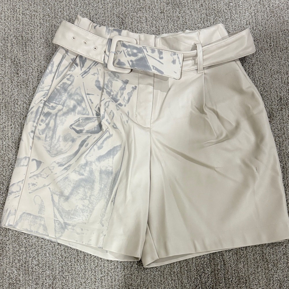 Express Cream and Gray High Waist Women's Shorts